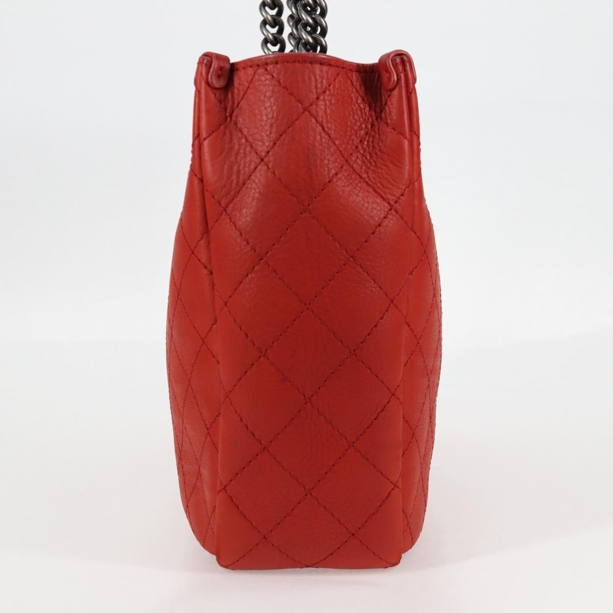 Chanel Shopping Tote Quilted Caviar Orange Leather Shoulder Bag Bag