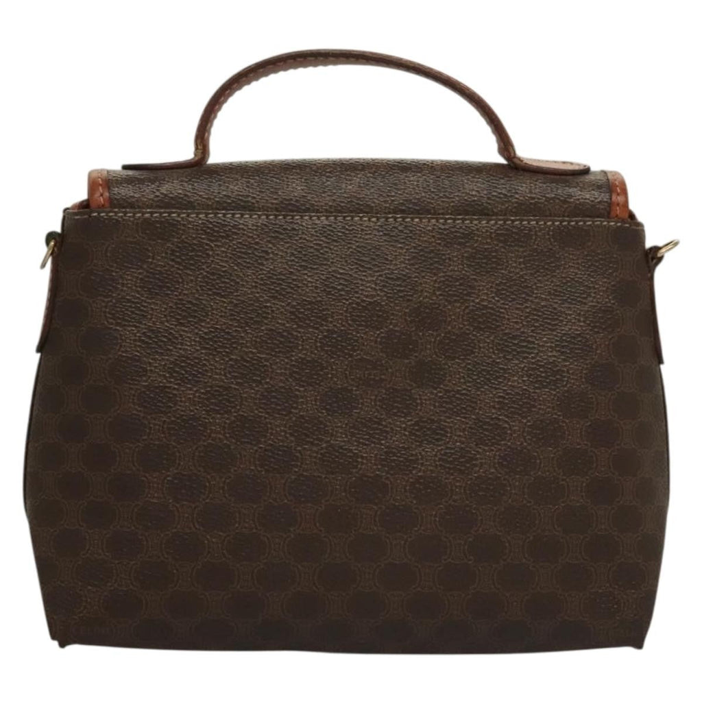 Celine Triomphe Vintage Handbag Macadam Canvas Brown Canvas Bag