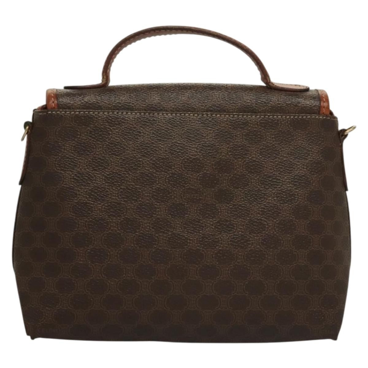 Celine Triomphe Vintage Handbag Macadam Canvas Brown Canvas Bag