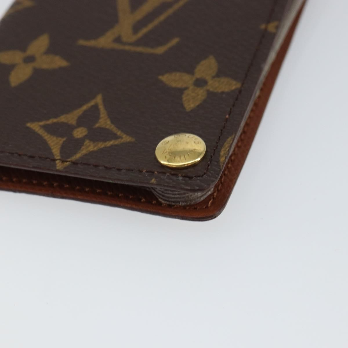 Louis Vuitton Porte Cartes Pression Card Case Monogram Canvas Brown Canvas Card Holders Accessory