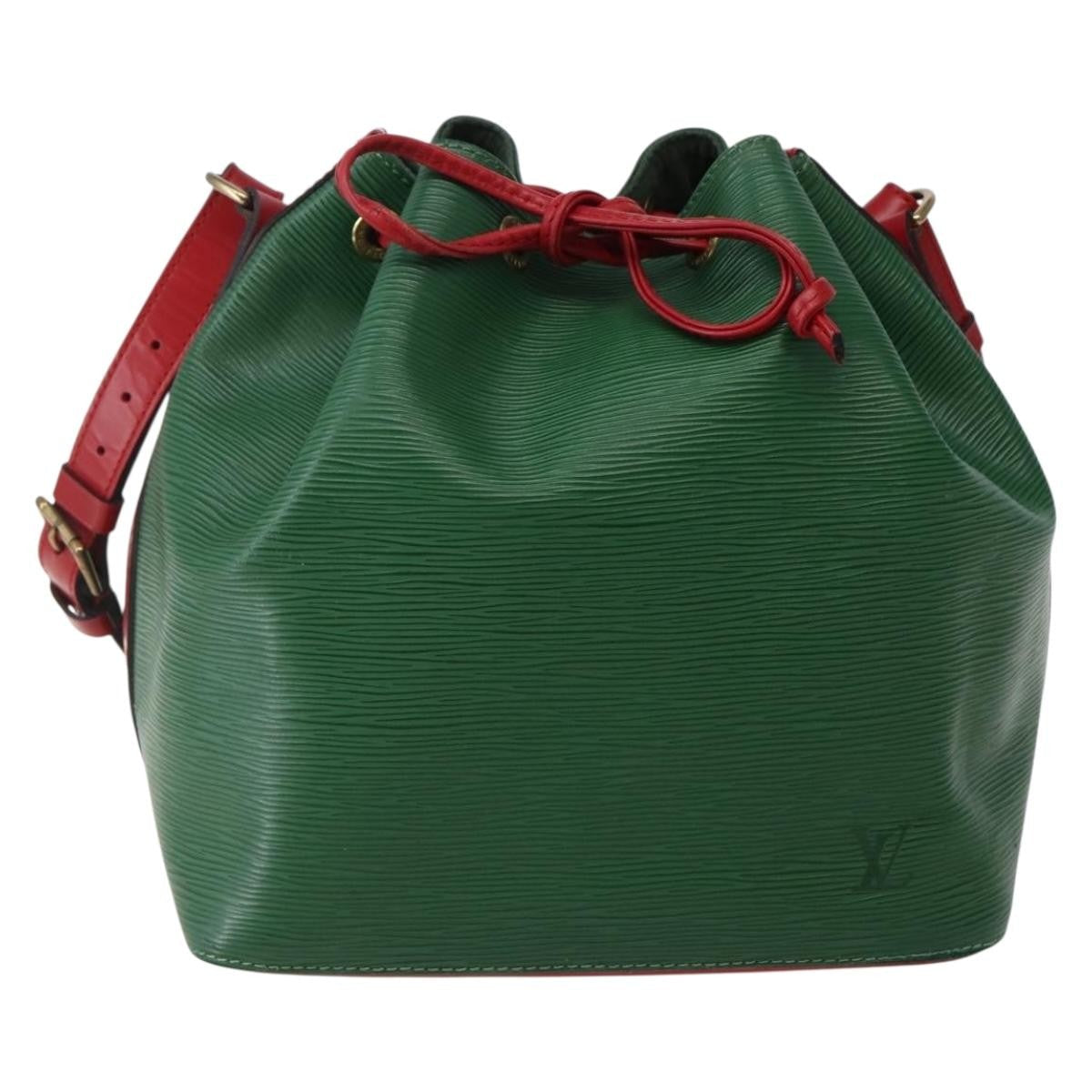 Louis Vuitton Bicolor Petit Noe Handbag Epi Leather Green Leather Shoulder Bag