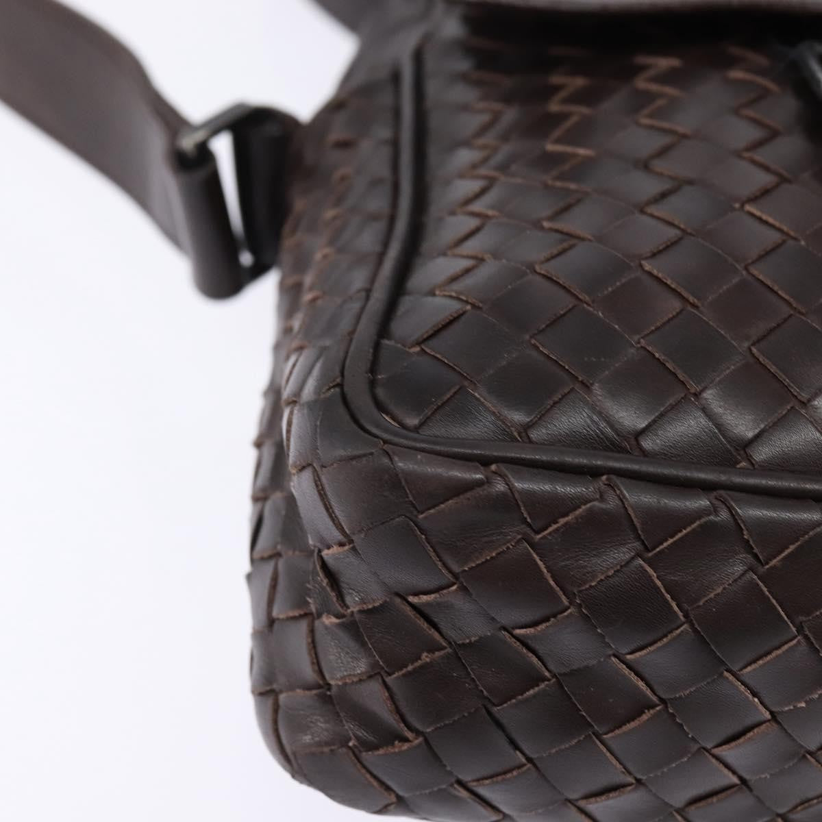 Bottega Veneta Front Pocket Messenger Bag Intrecciato Nappa Brown Leather Bag