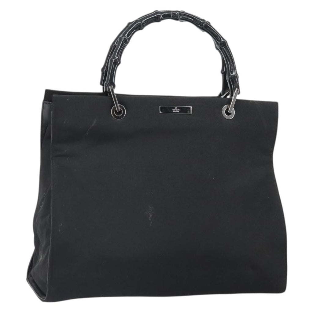 Gucci Bamboo Tote Bag Nylon Black Nylon Tote Bag Bag (Pre-Owned)