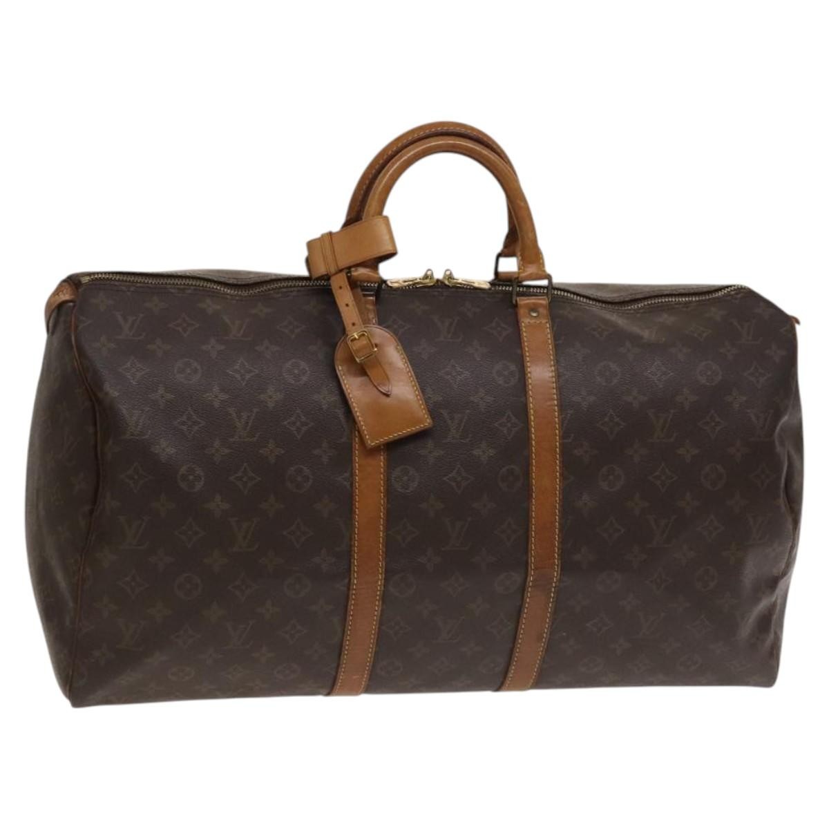 Louis Vuitton Keepall Bag Monogram Canvas Brown Canvas Travel Bag