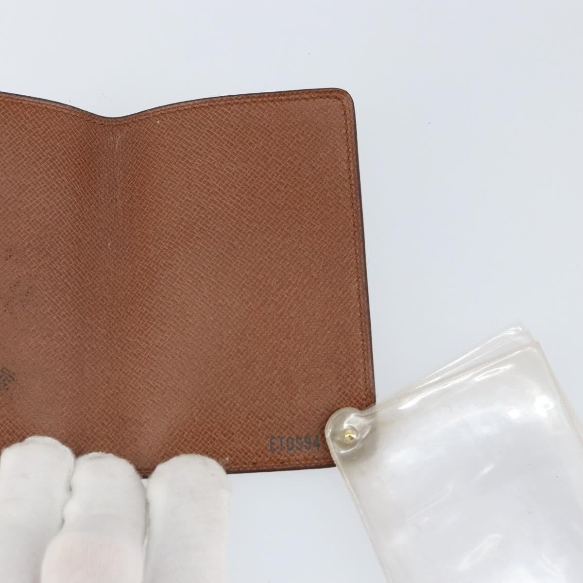 Louis Vuitton Porte Cartes Pression Card Case Monogram Canvas Brown Canvas Card Holders Accessory