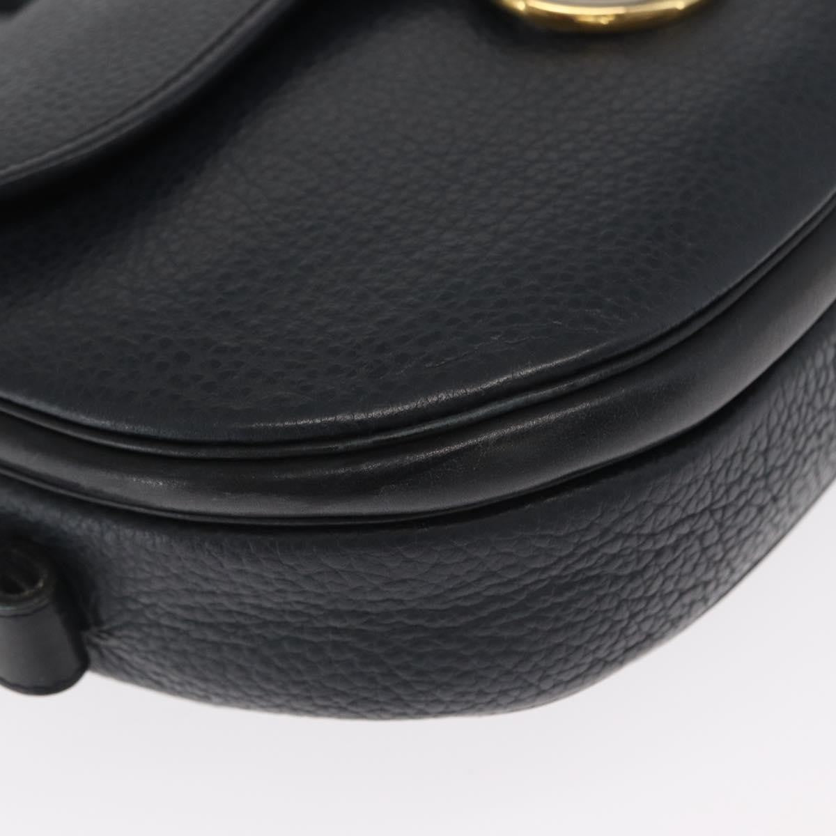 Christian Dior Vintage Shoulder Bag Leather Navy Leather Shoulder Bag Bag (Pre-Owned)