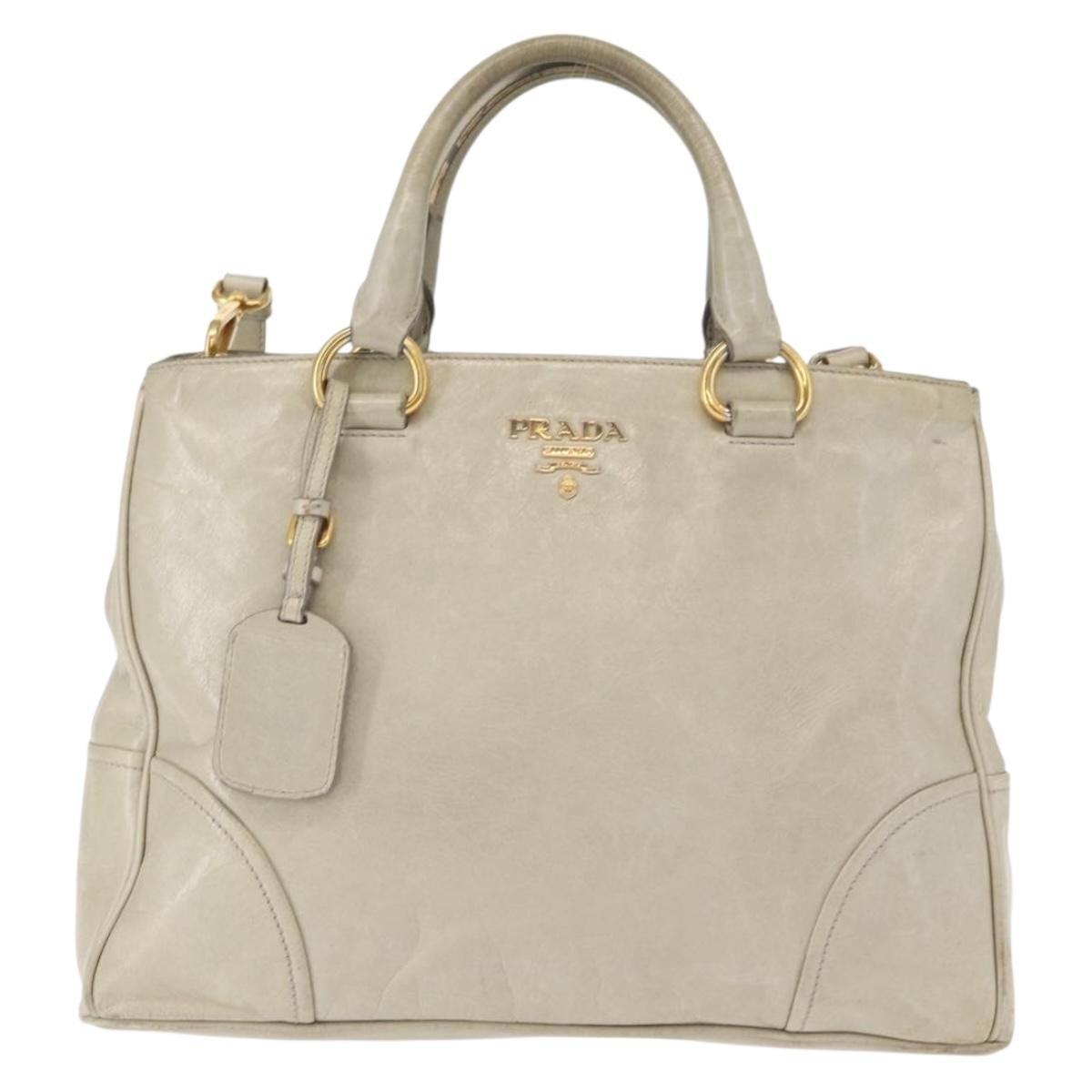Prada Tote Vitello Daino Vitello Daino Beige Leather Handbag