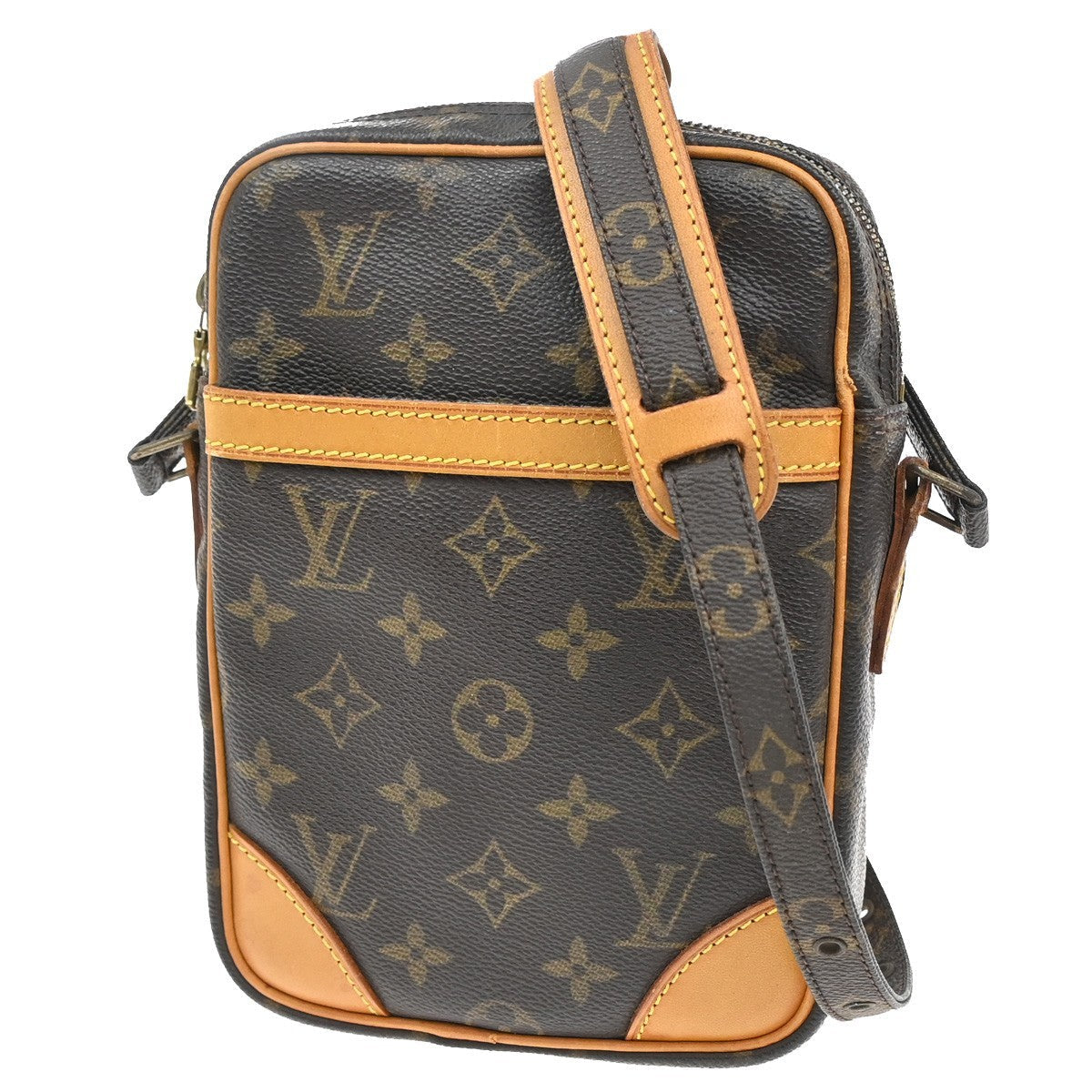 Louis Vuitton Danube Handbag Monogram Canvas Brown Canvas Shoulder Bag