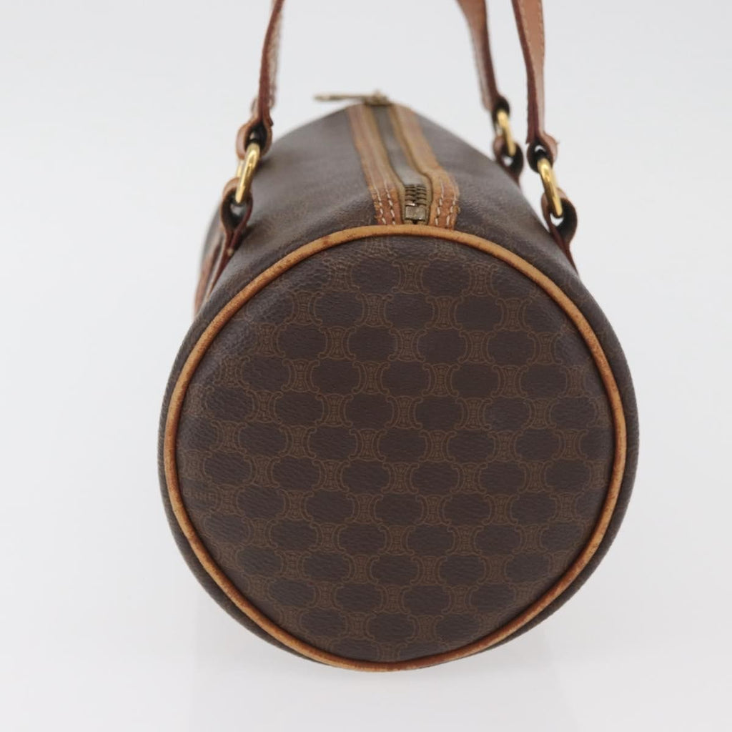 Celine Vintage Macadam Shoulder Bag Canvas And Leather Brown Canvas Shoulder Bag Bag
