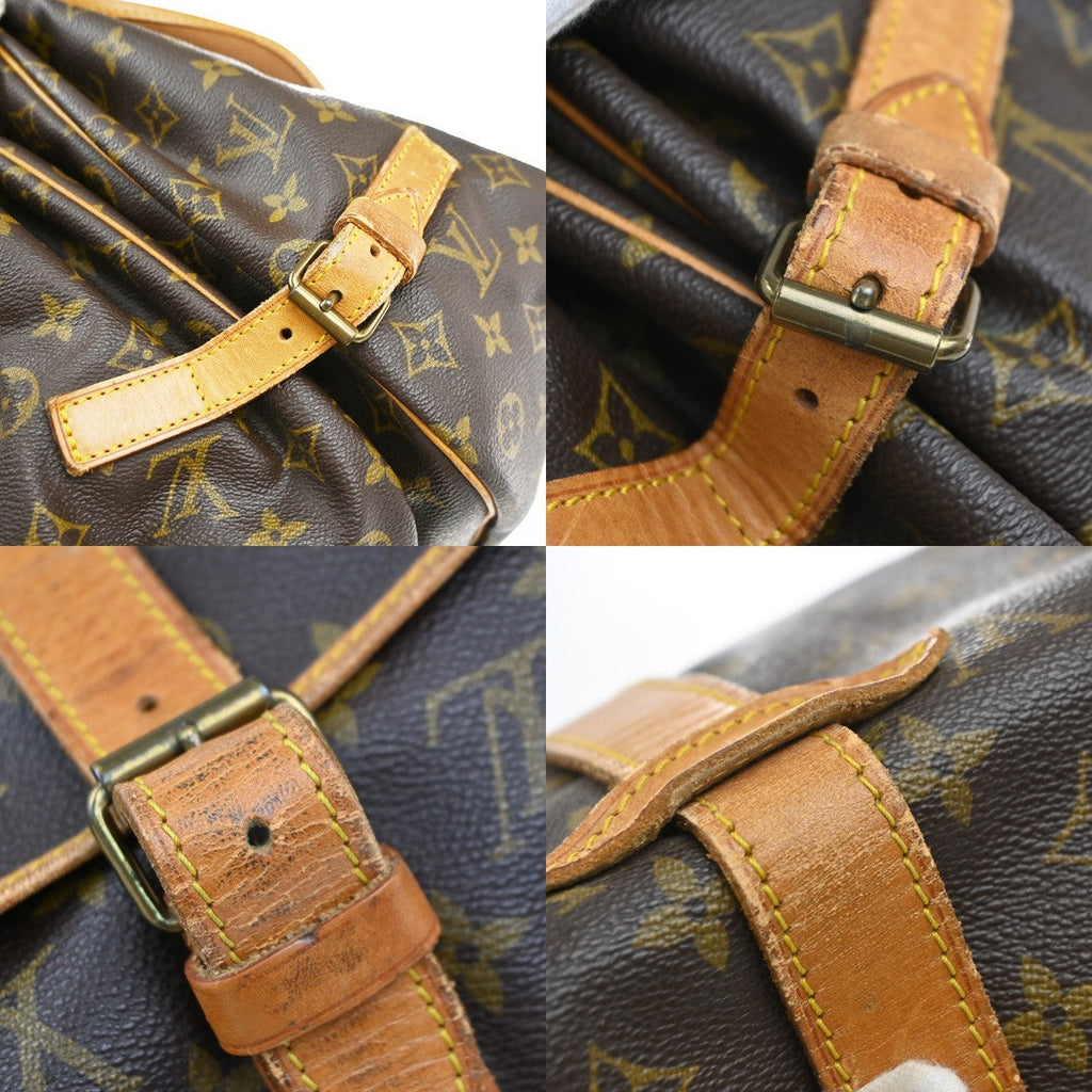 Louis Vuitton Saumur Handbag Monogram Canvas Brown Canvas Shoulder Bag
