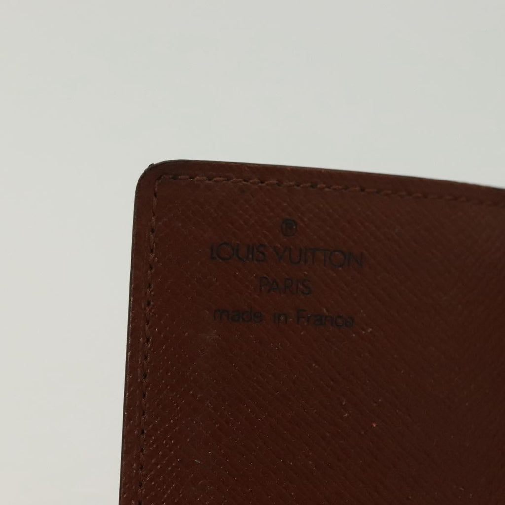 Louis Vuitton Porte Cartes Pression Card Case Monogram Canvas Brown Canvas Card Holders Accessory