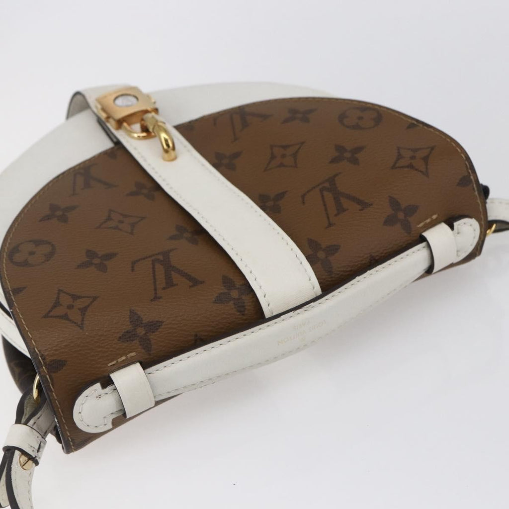 Louis Vuitton Chantilly Lock Handbag Reverse Monogram Canvas And Leather White Leather Shoulder Bag