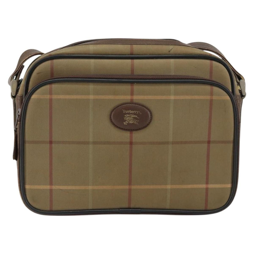 Burberry Nova Check Shoulder Bag Canvas Beige Canvas Shoulder Bag
