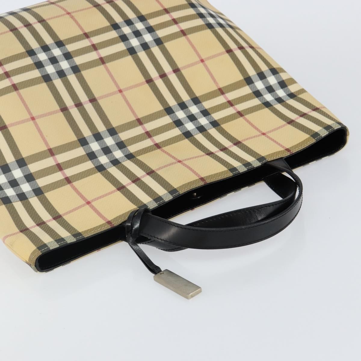 Burberry Nova Check Tote Canvas Check Pattern Beige Canvas Tote Bag