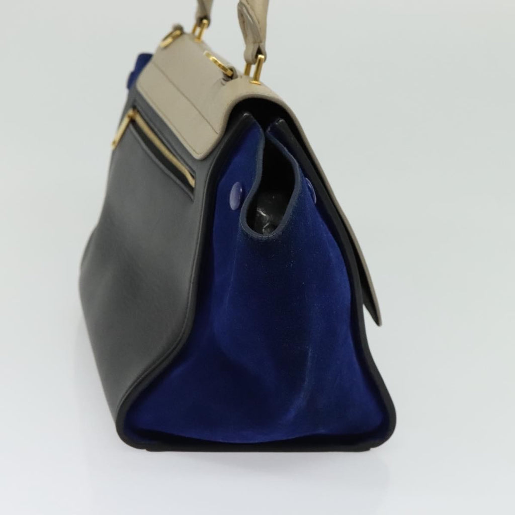 Celine Tricolor Trapeze Bag Leather Beige Leather Handbag