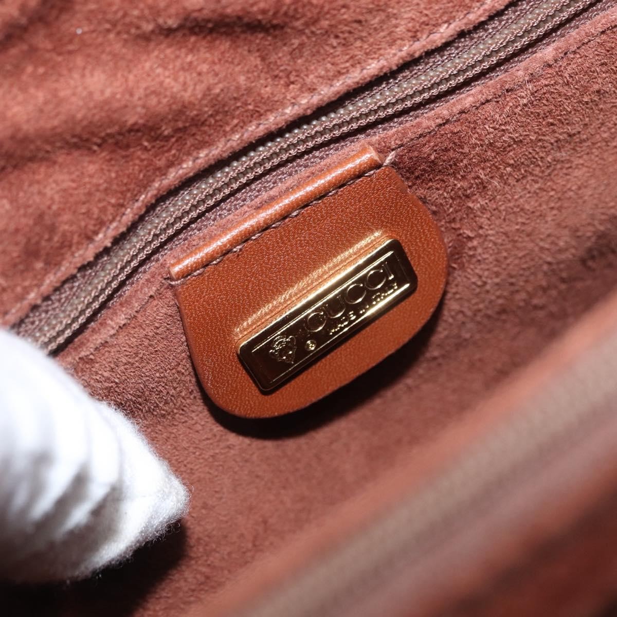Gucci Vintage Handbag Leather Brown Leather Handbag (Pre-Owned)