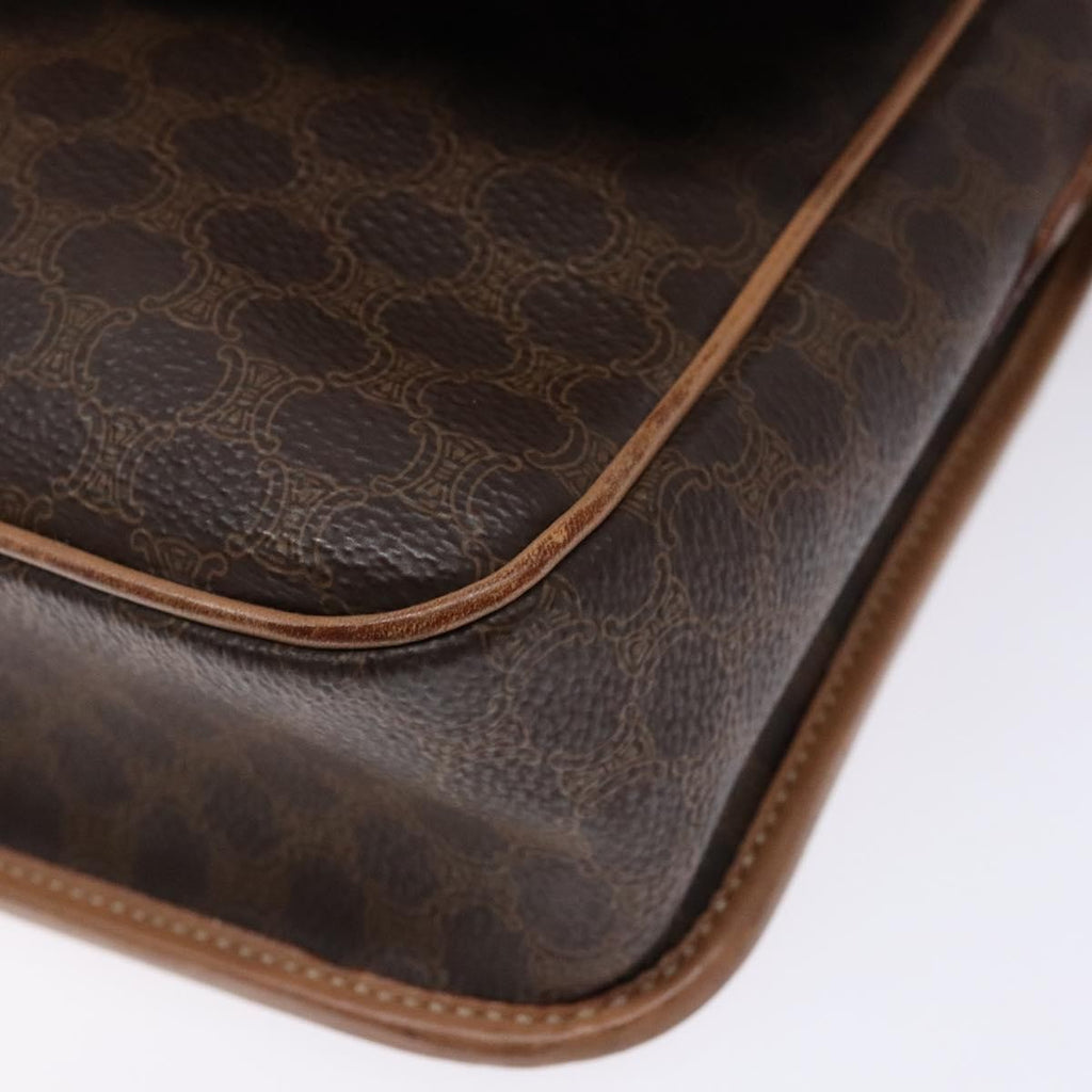 Celine Vintage Macadam Shoulder Bag Canvas Brown Canvas Bag