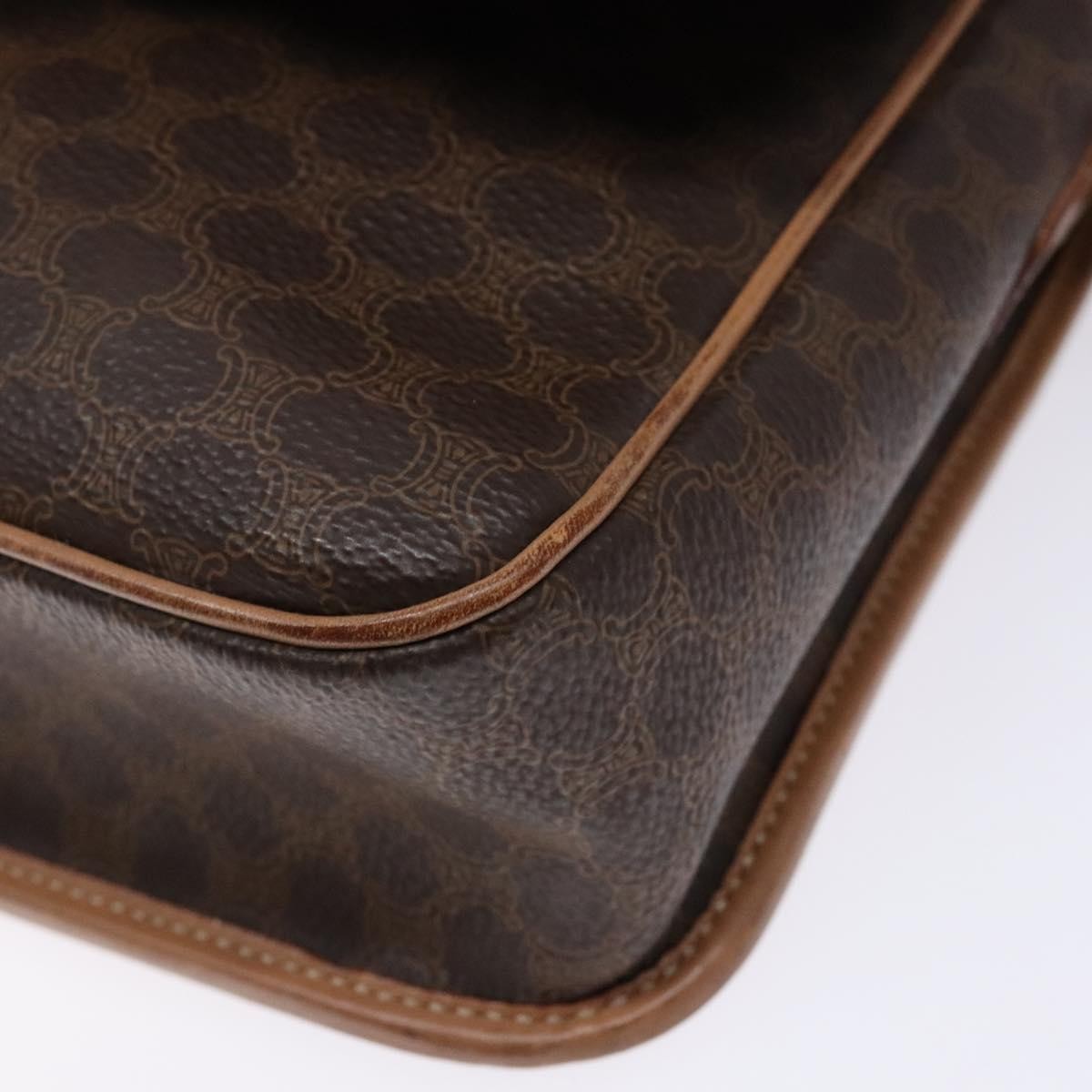 Celine Vintage Macadam Shoulder Bag Canvas Brown Canvas Bag