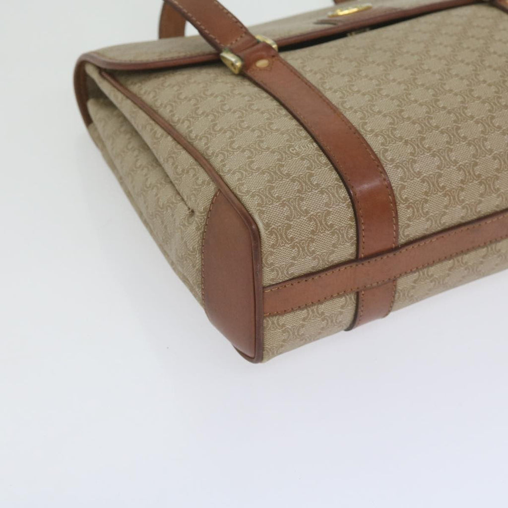 Celine Vintage Macadam Handbag Canvas And Leather Beige Canvas Handbag