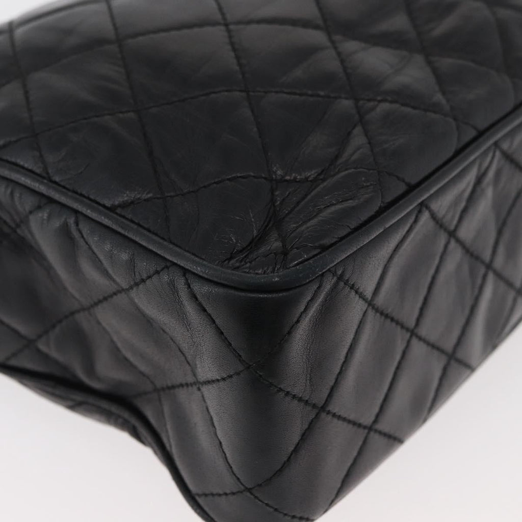 Chanel Vintage Diamond Cc Camera Shoulder Bag Quilted Caviar Black Leather Shoulder Bag Bag