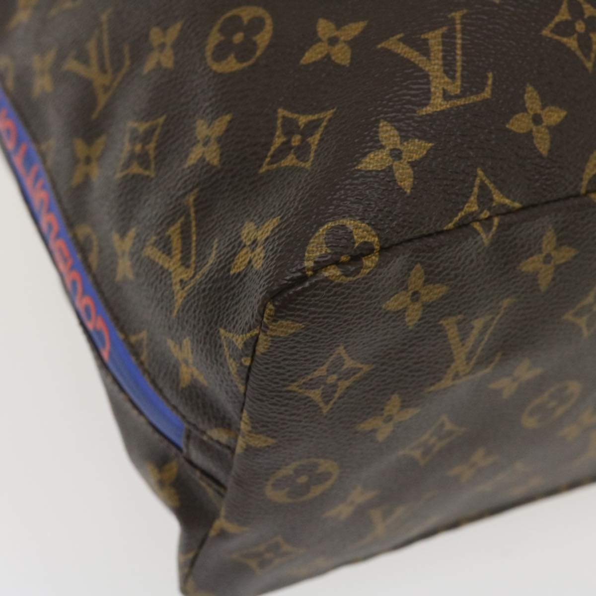 Louis Vuitton Cabas Light Drawstring Bag Monogram Split Canvas Brown Canvas Tote Bag