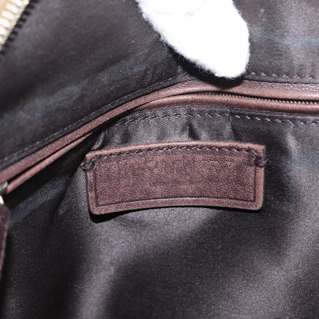 Saint Laurent Muse Dome Bag Leather Brown Leather Handbag (Pre-Owned)