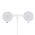 Chanel Cc Round Clip-On Earrings Glitter Resin Silver Plastic Earrings Jewelry