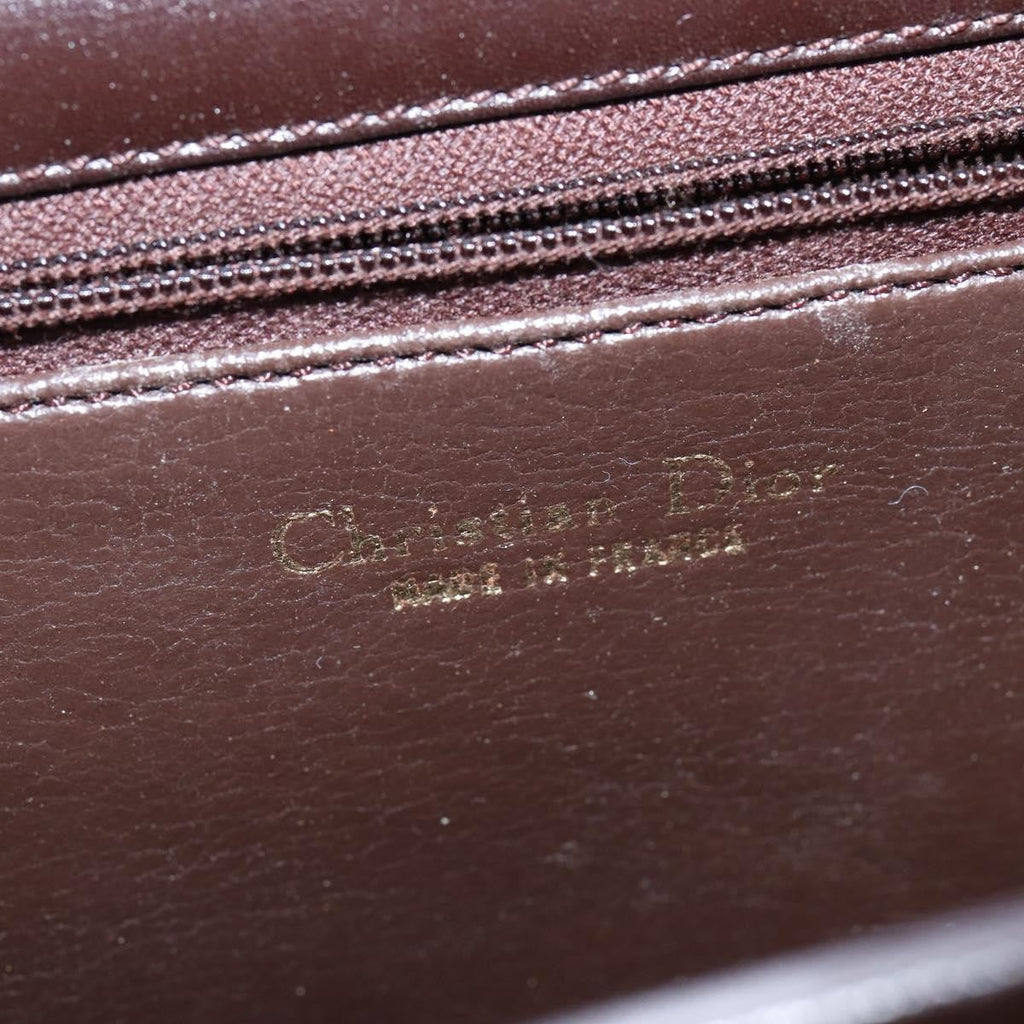 Christian Dior Flap Shoulder Bag Leather Brown Leather Shoulder Bag Bag (Pre-Owned)