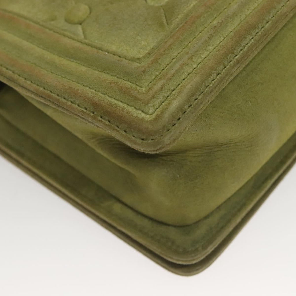 Chanel Celtic Boy Flap Bag Suede Green Suede Shoulder Bag Bag