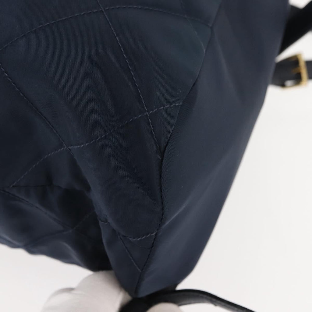 Prada Buckle Backpack Quilted Tessuto Navy Nylon Backpack Bag