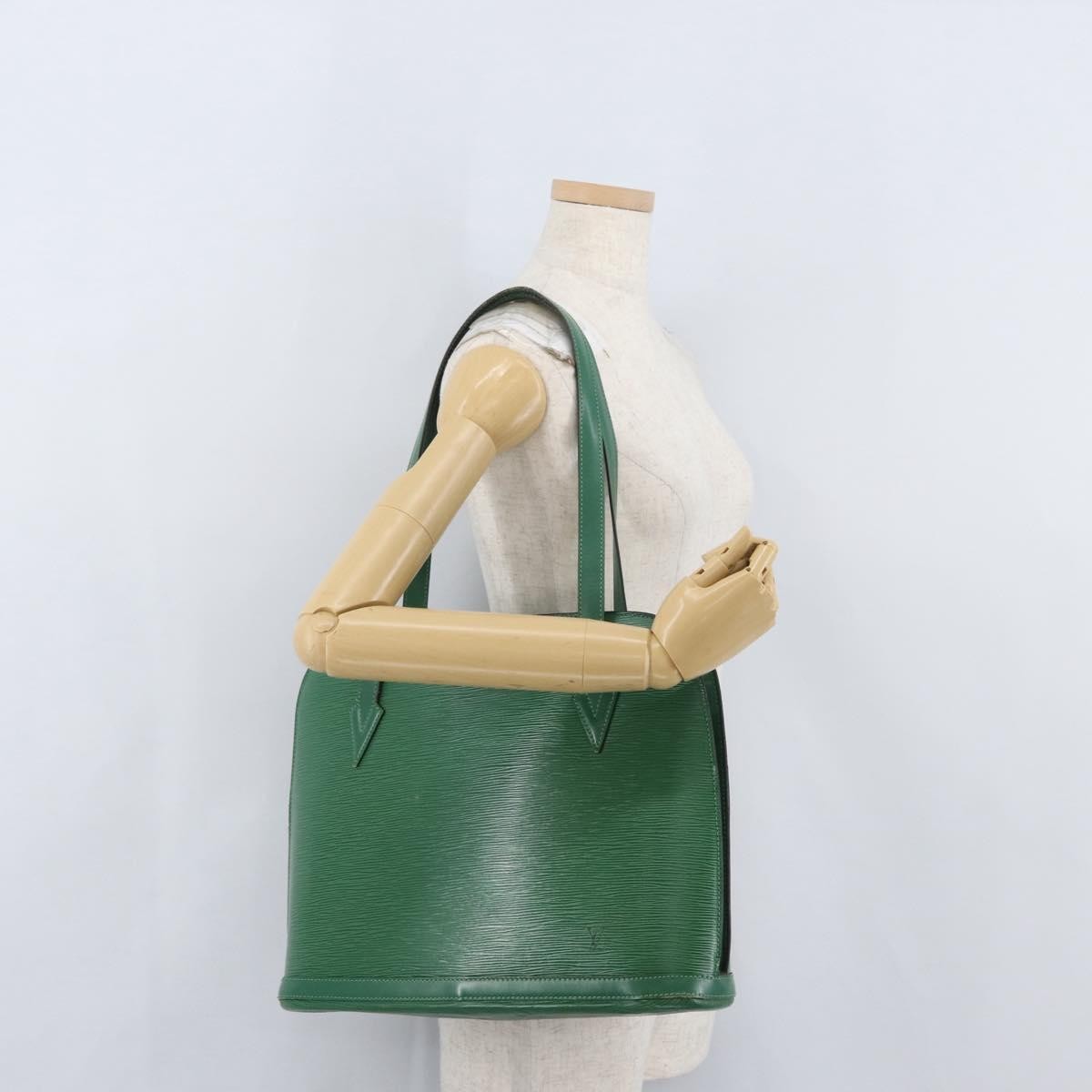 Louis Vuitton Lussac Handbag Epi Leather Green Leather Shoulder Bag