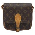 Louis Vuitton Cartouchiere Handbag Monogram Canvas Brown Canvas Shoulder Bag