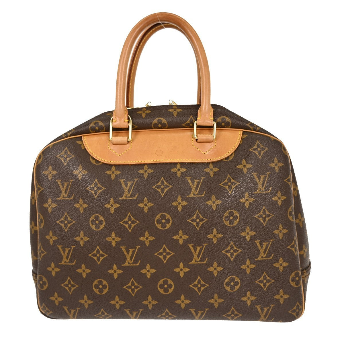 Louis Vuitton Deauville Handbag Monogram Canvas Brown Canvas Handbag