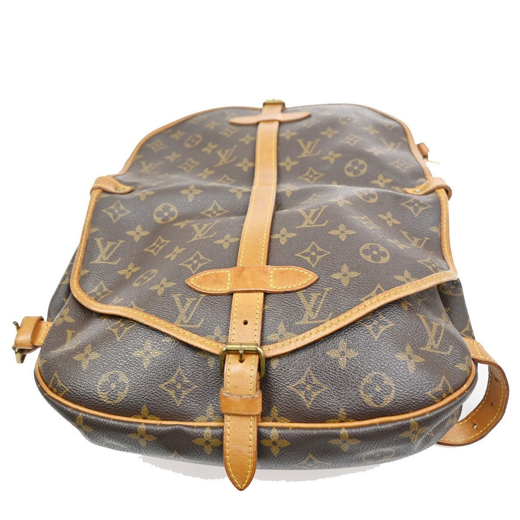 Louis Vuitton Saumur Handbag Monogram Canvas Brown Canvas Shoulder Bag