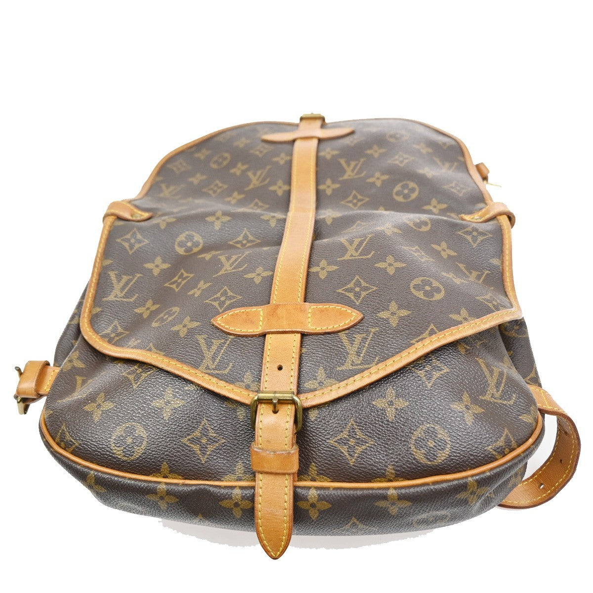 Louis Vuitton Saumur Handbag Monogram Canvas Brown Canvas Shoulder Bag