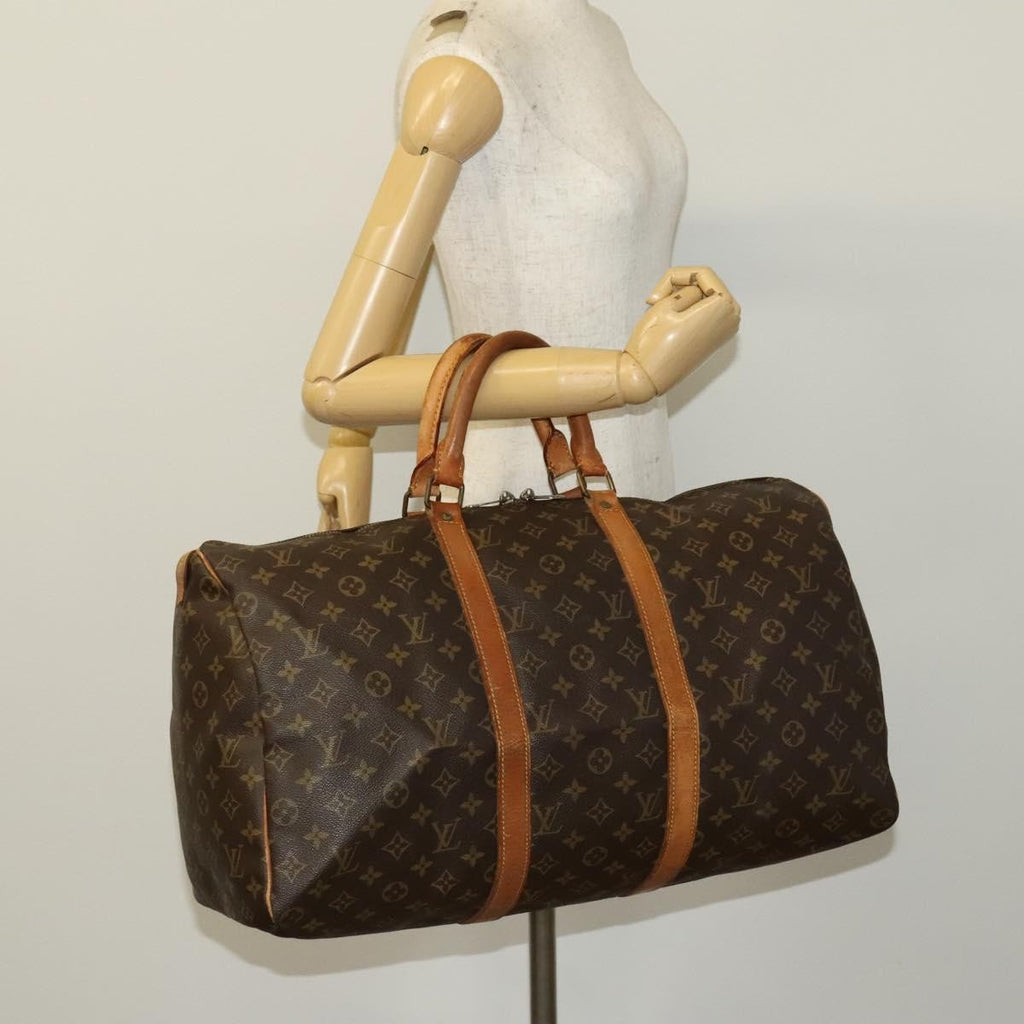 Louis Vuitton Keepall Bag Monogram Canvas Brown Canvas Travel Bag