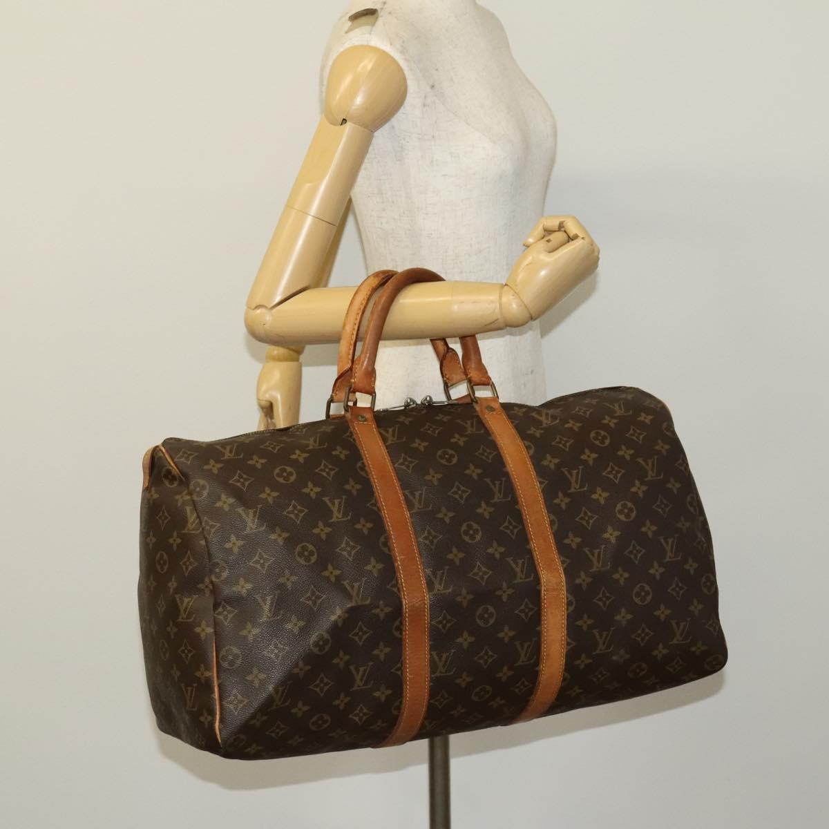 Louis Vuitton Keepall Bag Monogram Canvas Brown Canvas Travel Bag