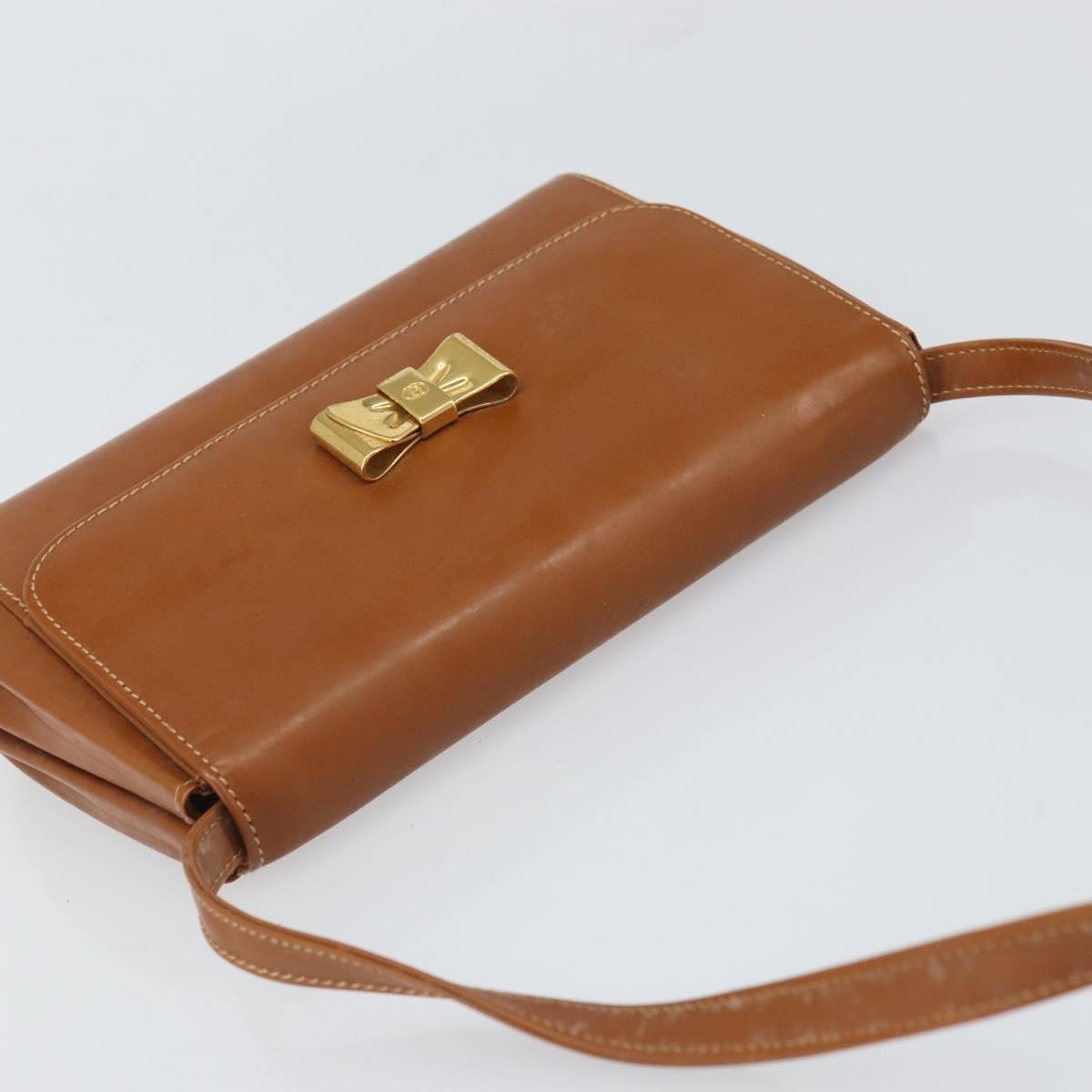 Gucci Vintage Shoulder Bag Leather Brown Leather Shoulder Bag Bag (Pre-Owned)