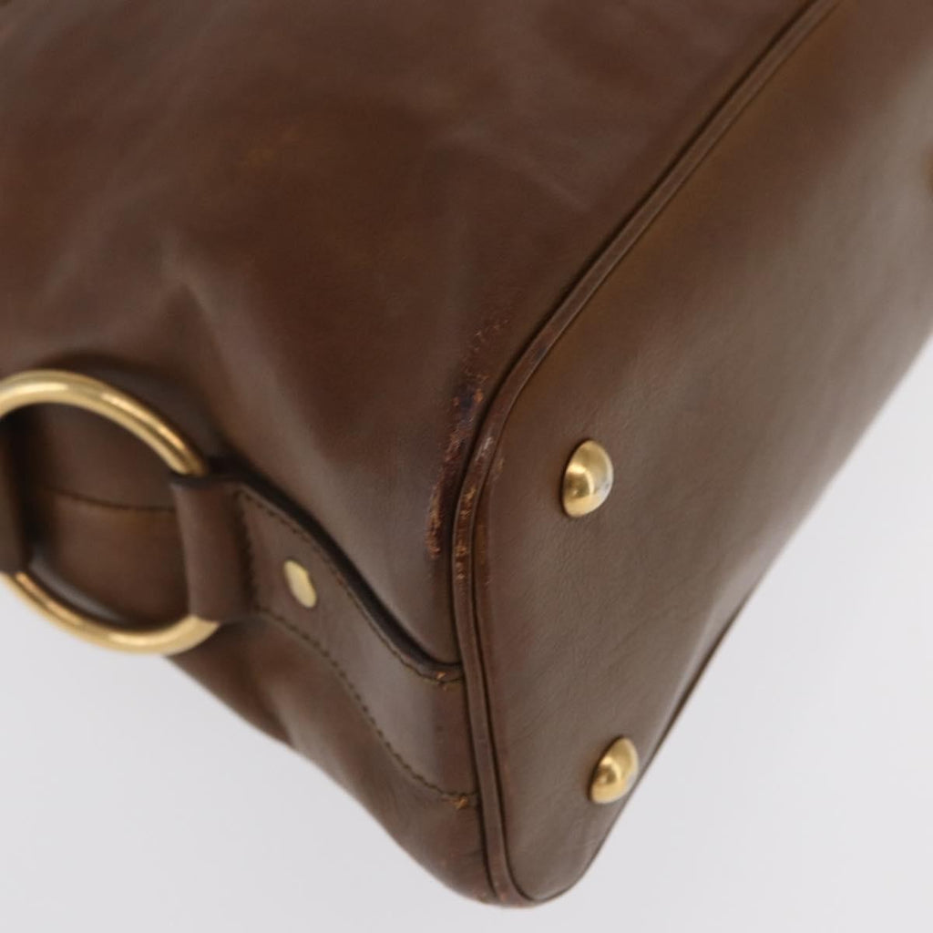 Saint Laurent Muse Dome Bag Leather Brown Leather Handbag (Pre-Owned)