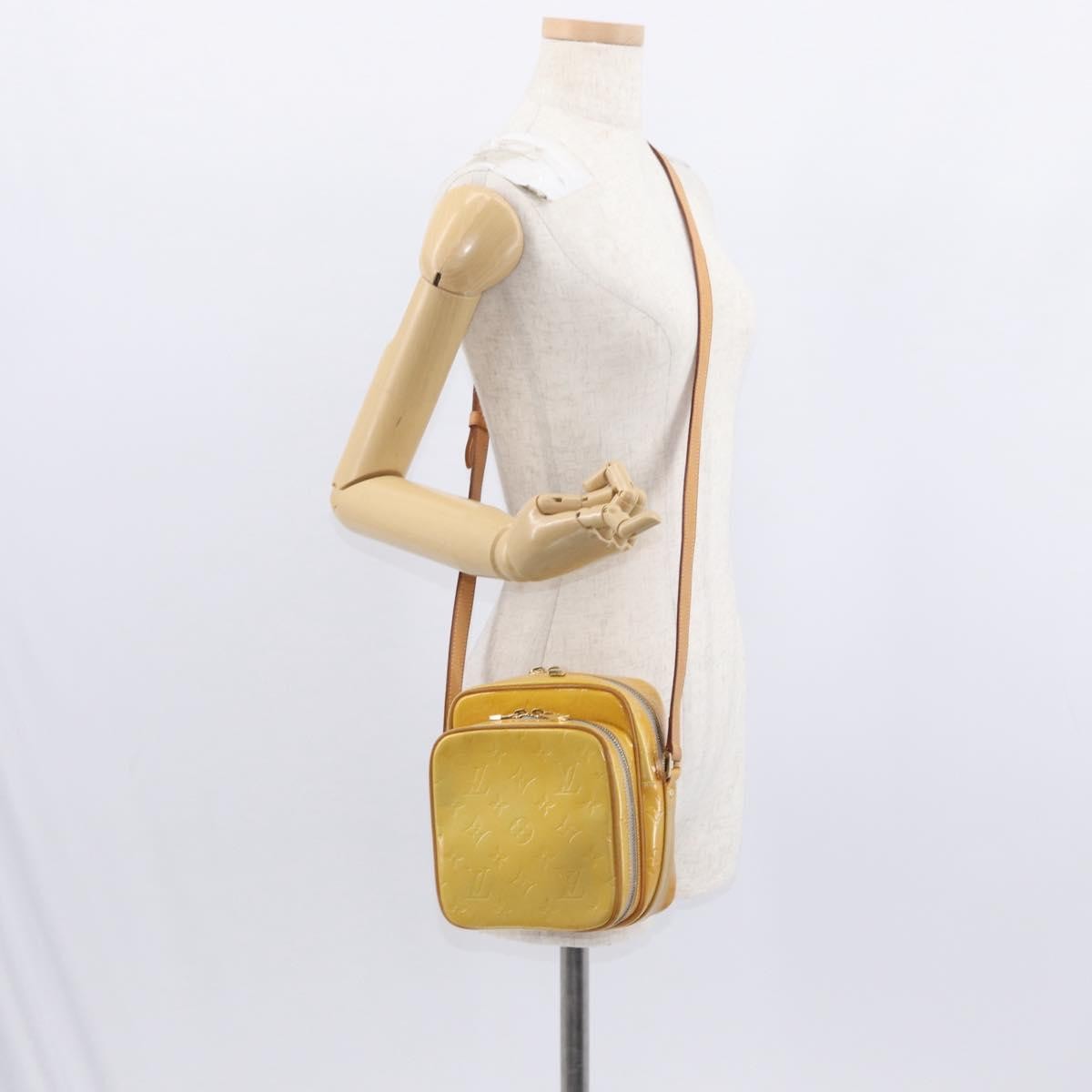 Louis Vuitton Wooster Handbag Monogram Vernis Yellow Patent_Leather Shoulder Bag
