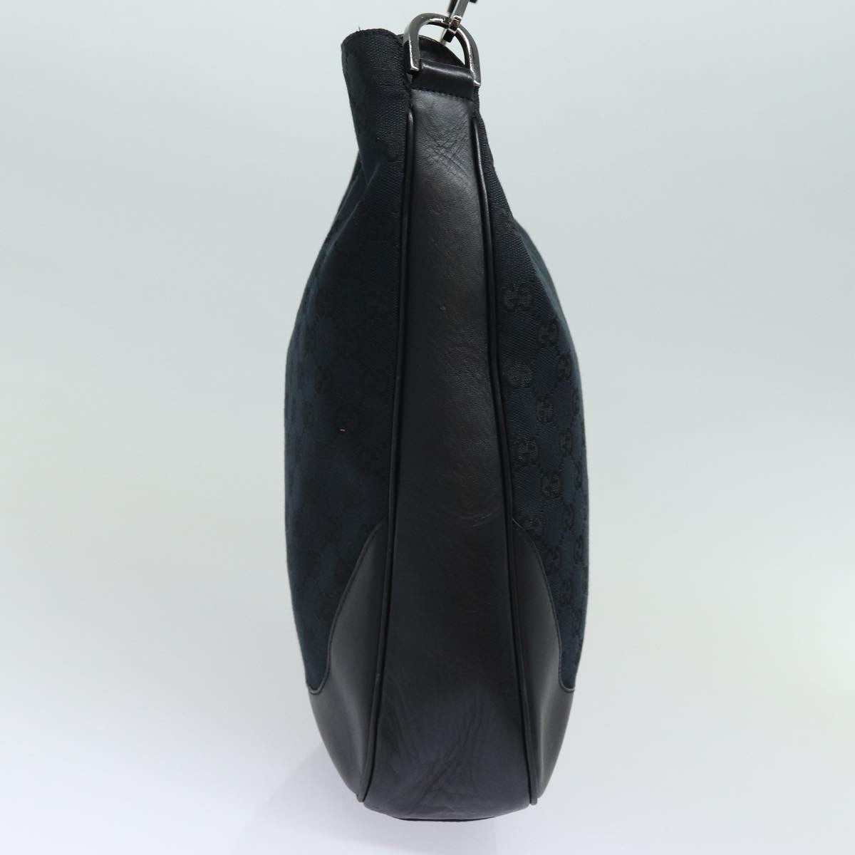 Gucci Bamboo Shoulder Bag Gg Canvas Black Canvas Shoulder Bag Bag (Pre-Owned)