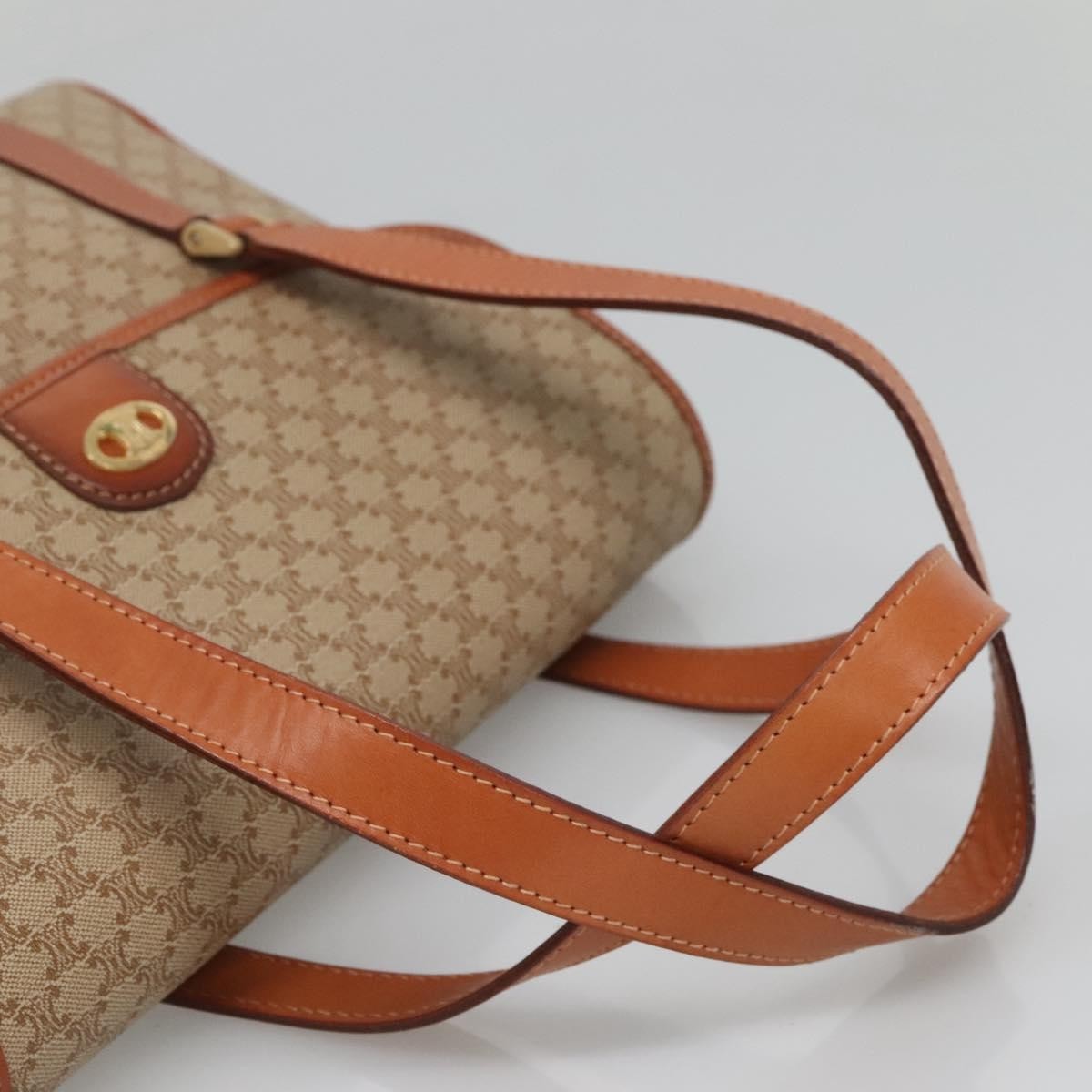 Celine Vintage Macadam Handbag Canvas And Leather Beige Canvas Handbag