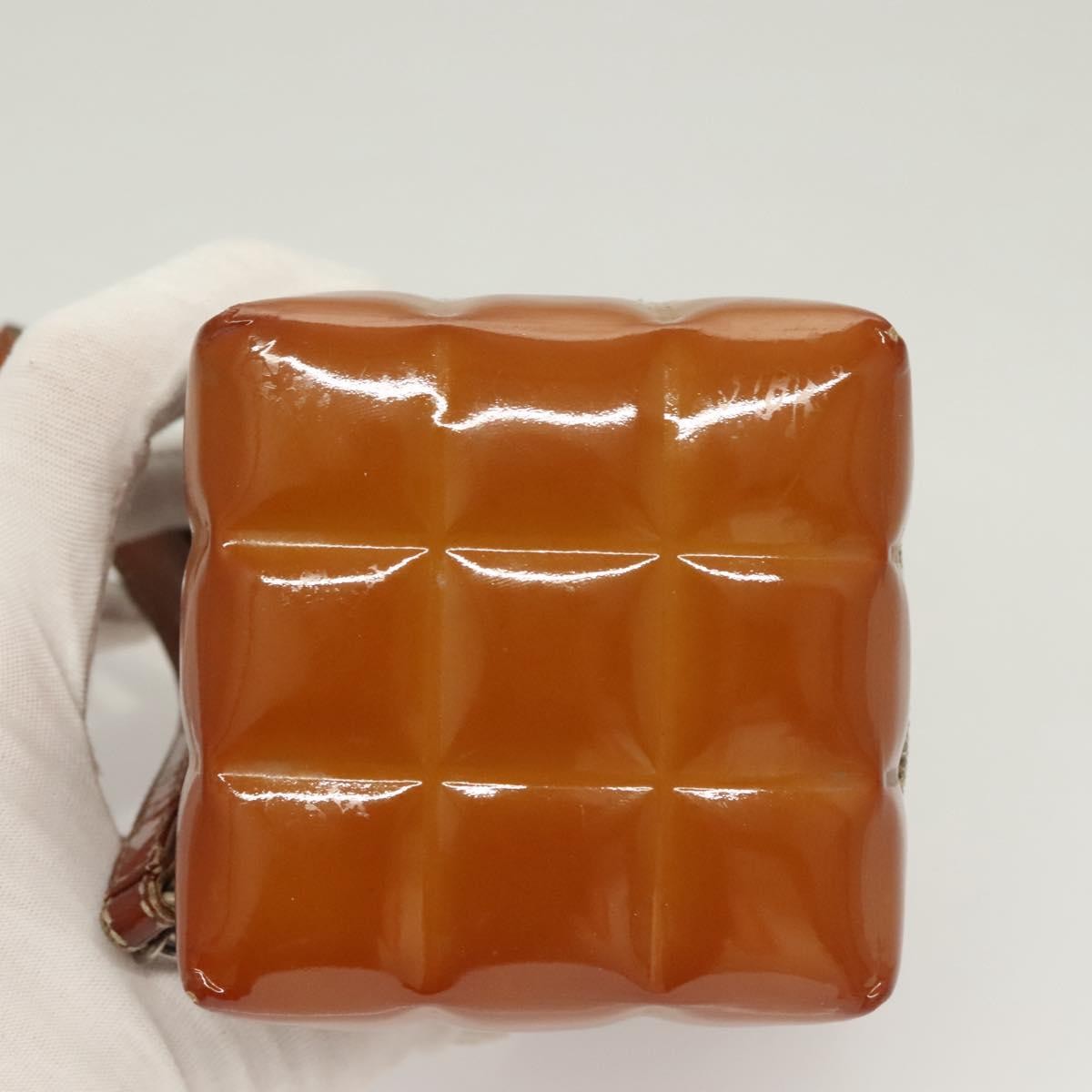 Chanel Rubiks Cube Wristlet Quilted Patent Brown Patent_Leather Bag