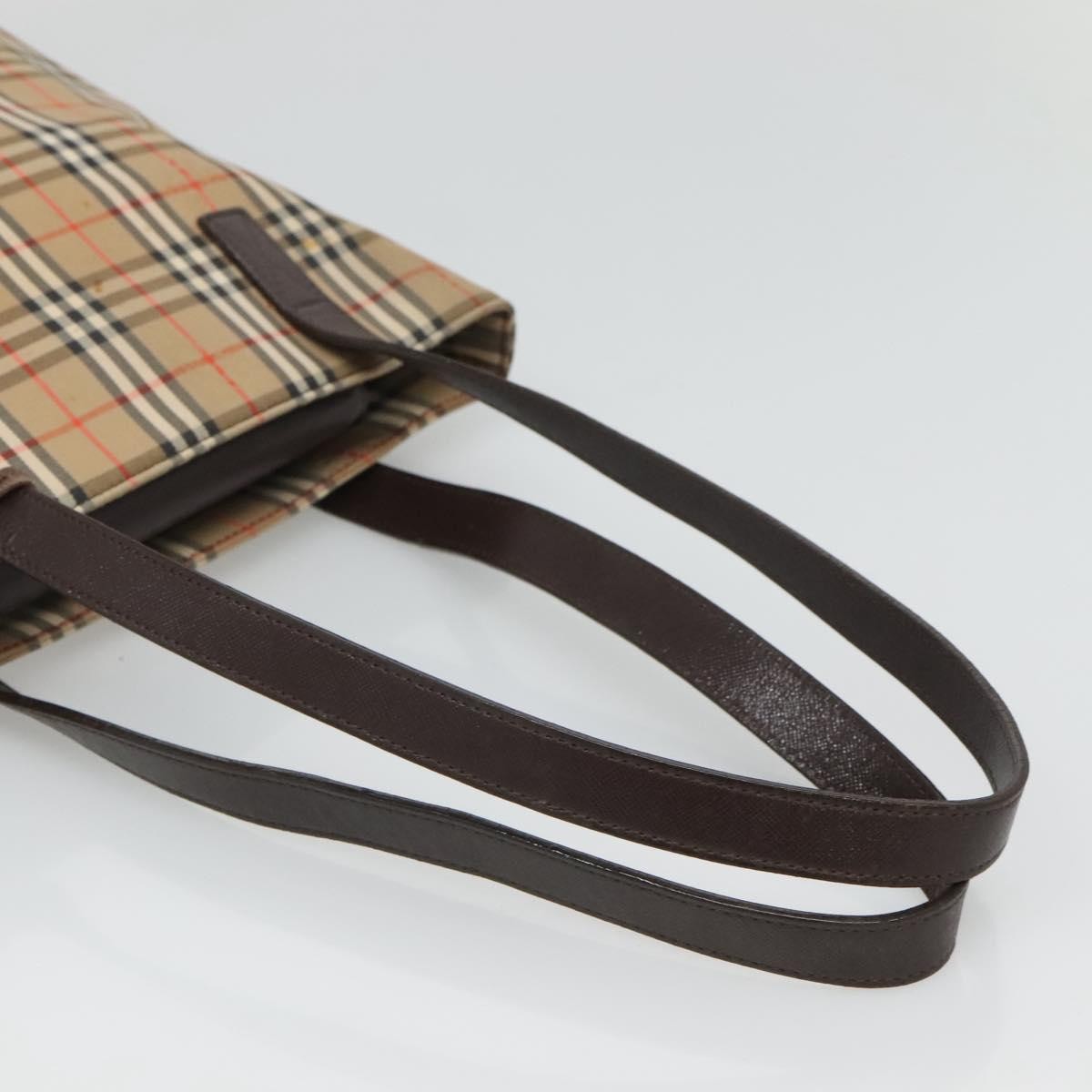 Burberry Nova Check Tote Canvas And Leather Beige Canvas Tote Bag