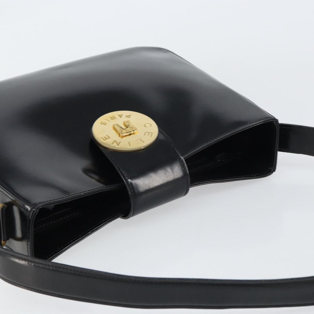 Celine Handbag Patent Leather Black Patent_Leather Shoulder Bag Bag