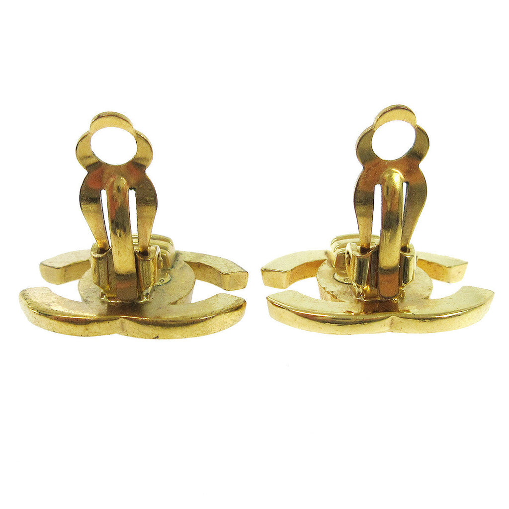 Chanel Cc Turnlock Clip-On Earrings Metal Gold Gold Earrings Jewelry