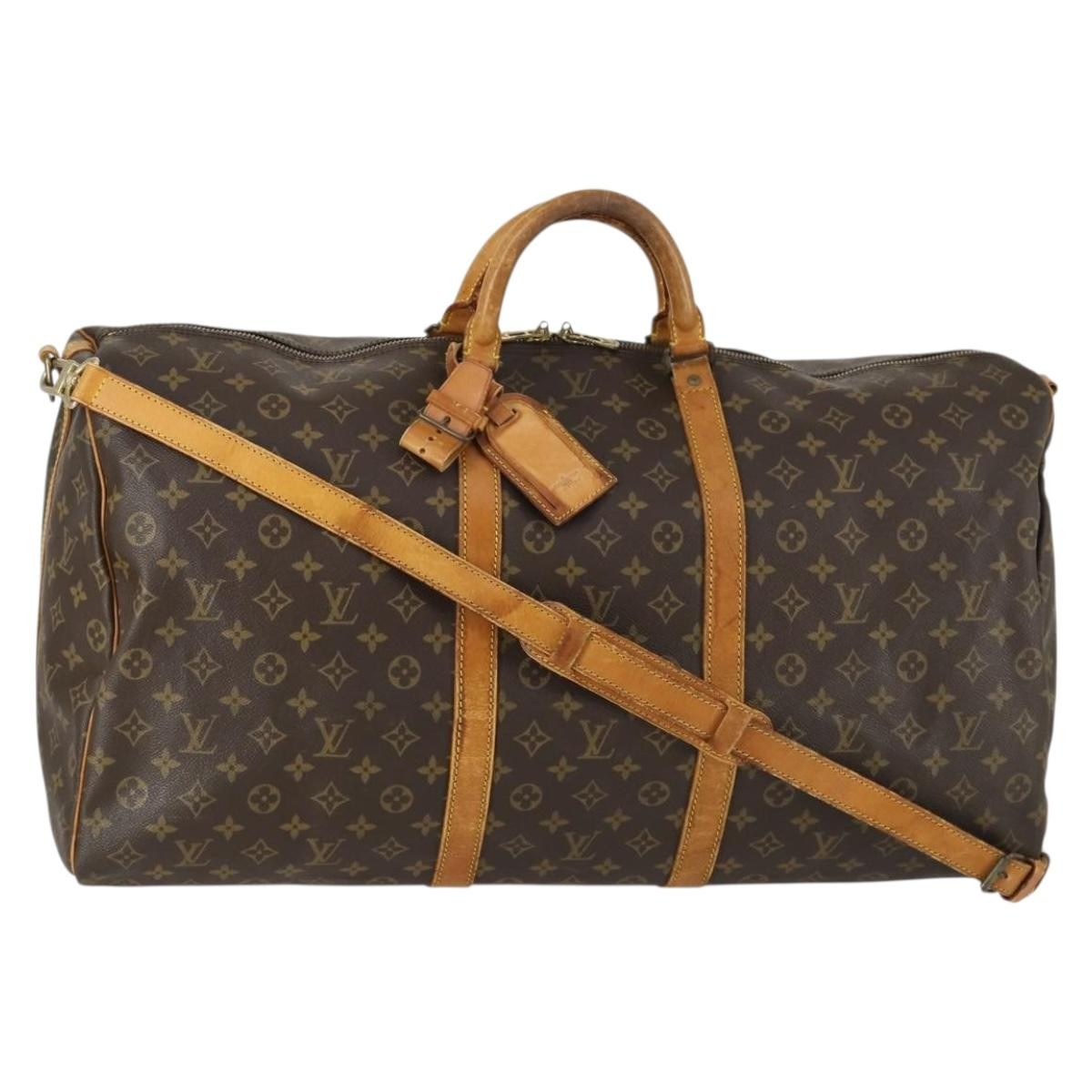 Louis Vuitton Keepall Bandouliere Bag Monogram Canvas Brown Canvas Travel Bag