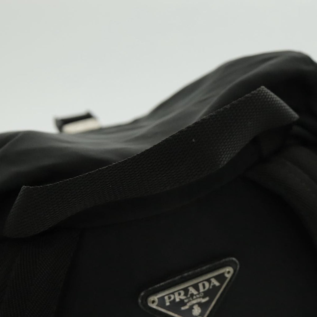 Prada Double Front Pocket Backpack Tessuto Black Nylon Backpack Bag