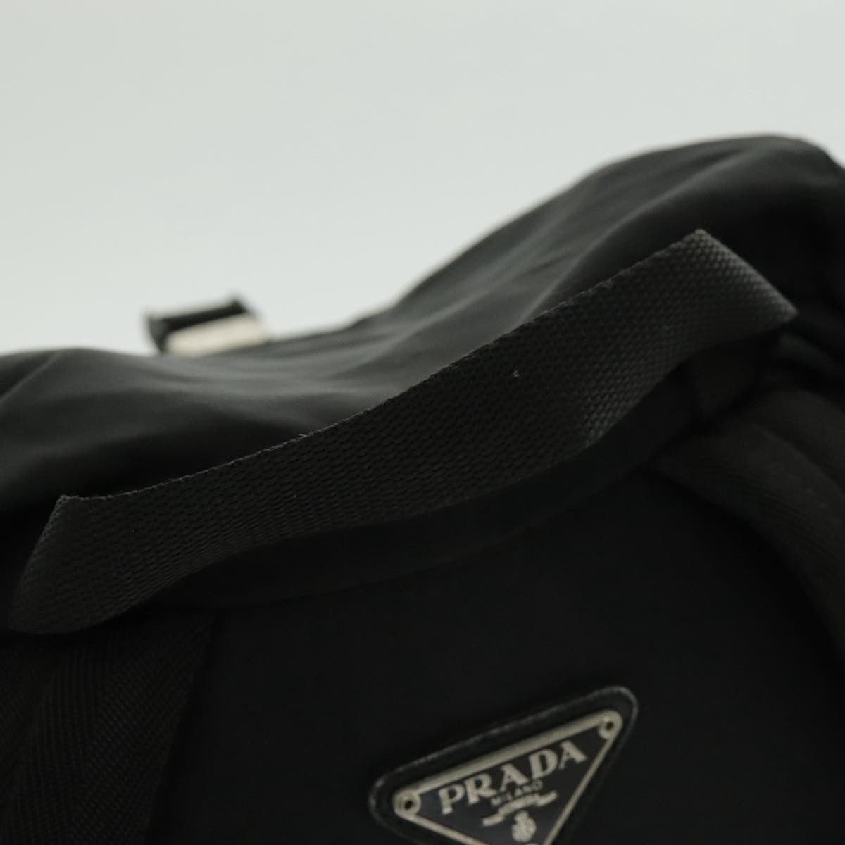 Prada Double Front Pocket Backpack Tessuto Black Nylon Backpack Bag