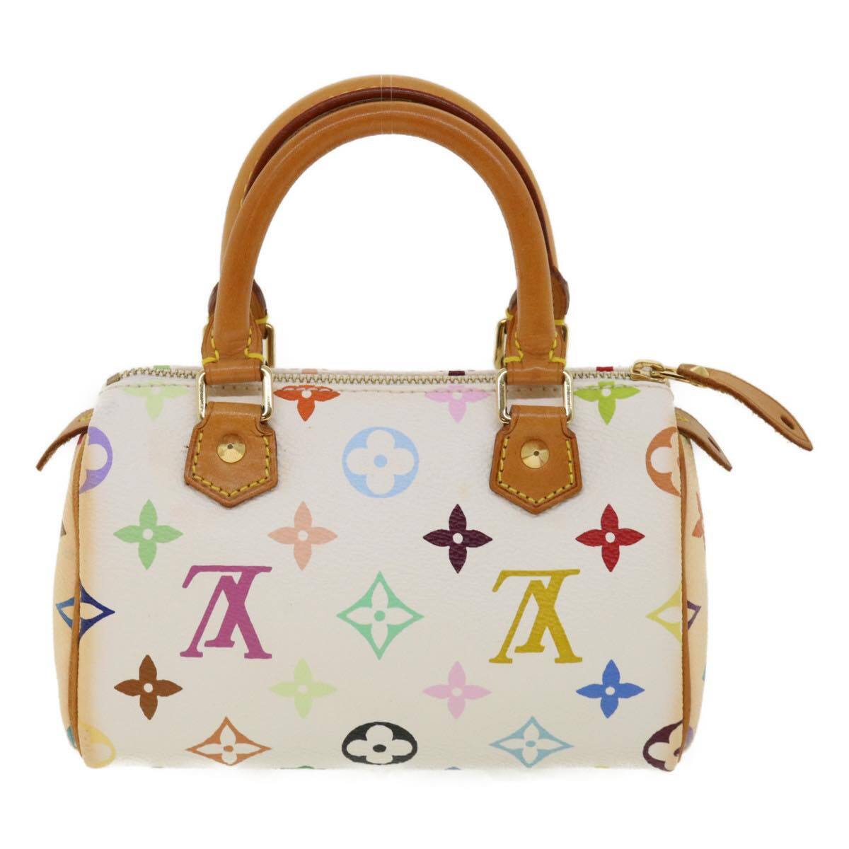 Louis Vuitton Speedy Mini Hl Handbag Monogram Multicolor White Canvas Bag